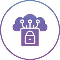 icono de vector de seguridad en la nube