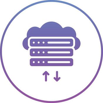icono de vector de base de datos en la nube
