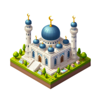 small mosque , 3d render isometric png