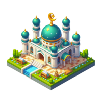 small mosque , 3d render isometric png