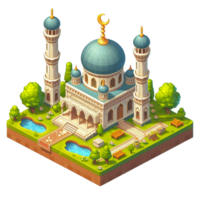 small mosque , 3d render isometric png