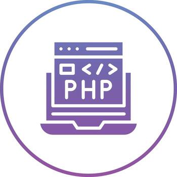 icono de vector de codificación php