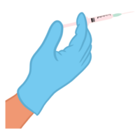 Blue Robber Glove And Syringe png