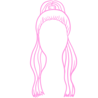 Pink Ponytail Hairstyle Drawing png