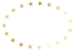 gold star with oval border frame png