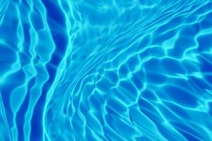 Abstract transparent water shadow surface texture natural ripple on blue background photo