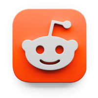 reddit account app logo in groot sur stijl 3d geven icoon ontwerp concept element geïsoleerd transparant achtergrond png