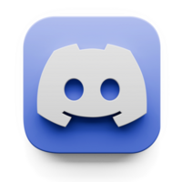 new discord account app logo in big sur style 3d render icon design concept element isolated transparent background png