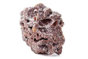 Macro stone mineral quartz Sphalerite on a white background photo