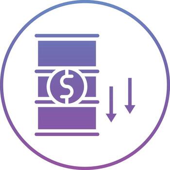 Oil Price Decrease Vector Icon