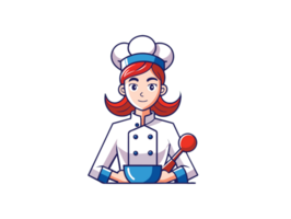 AI generated image of cook drawn in cartoon- png