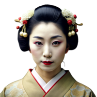 ai generado japonés compañero mujer geisha dibujos animados- png