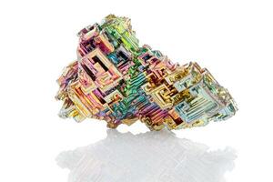 macro mineral stone bismuth on a white background photo