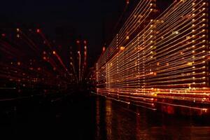 noche ciudad en movimiento de ligero líneas foto