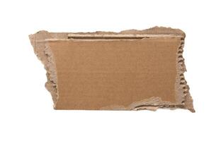 Brown Cardboard paper piece isolated on white background photo