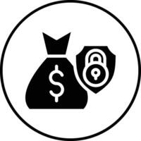 icono de vector de protección de dinero