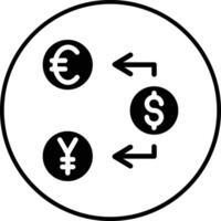 icono de vector de cambio de moneda