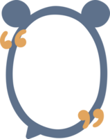 Animal pet bear blue color color speech bubble balloon icon sticker memo keyword planner text box banner, flat png transparent element design