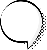 zwart en wit kleur knal kunst polka dots halftone toespraak bubbel ballon icoon sticker memo trefwoord ontwerper tekst doos banier, vlak PNG transparant element ontwerp