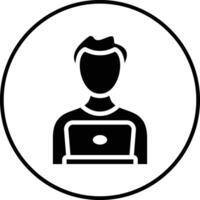 Student using Laptop Vector Icon