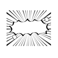 Black and white speech bubble balloon with speed line, icon sticker memo keyword planner text box banner, flat png transparent element design