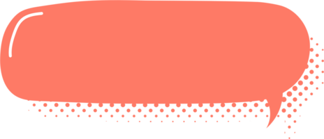 Orange Couleur pop art polka points demi-teinte discours bulle ballon icône autocollant note mot-clé planificateur texte boîte bannière, plat png transparent élément conception