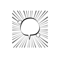 nero e bianca discorso bolla Palloncino con velocità linea, icona etichetta promemoria parola chiave progettista testo scatola striscione, piatto png trasparente elemento design