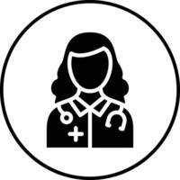 icono de vector de doctora