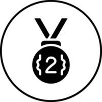 plata medalla vector icono