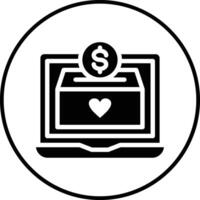 icono de vector de donación en línea