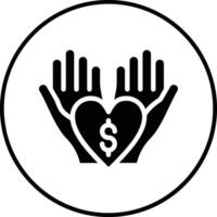 icono de vector de caridad