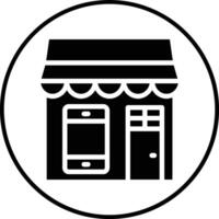 icono de vector de tienda móvil