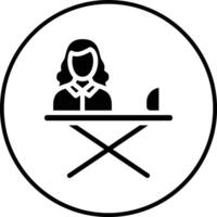 Woman Ironing Clothes Vector Icon