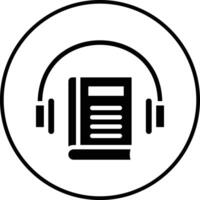 icono de vector de libro de audio