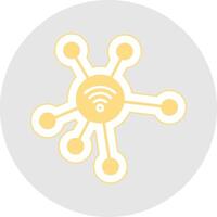 Network Glyph Multicolor Sticker Icon vector