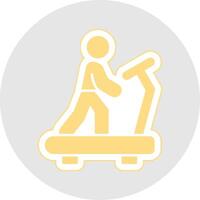 Treadmill Glyph Multicolor Sticker Icon vector