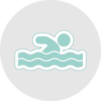 Swimming Glyph Multicolor Sticker Icon vector
