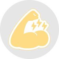 Muscle Glyph Multicolor Sticker Icon vector