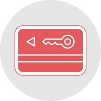 Key Card Glyph Multicolor Sticker Icon vector