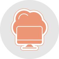 Cloud Computing Glyph Multicolor Sticker Icon vector