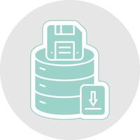 Save Data Glyph Multicolor Sticker Icon vector