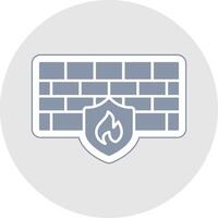 Firewall Glyph Multicolor Sticker Icon vector