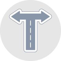 Crossroad Glyph Multicolor Sticker Icon vector