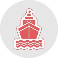 Ship Glyph Multicolor Sticker Icon vector