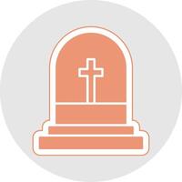 Grave Glyph Multicolor Sticker Icon vector