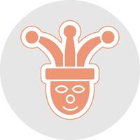 Jester Glyph Multicolor Sticker Icon vector