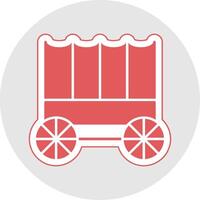 Carriage Glyph Multicolor Sticker Icon vector