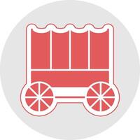 Carriage Glyph Multicolor Sticker Icon vector