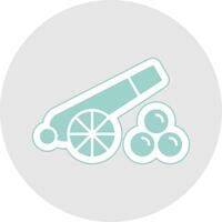 Cannon Glyph Multicolor Sticker Icon vector