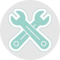 Cross Wrench Glyph Multicolor Sticker Icon vector